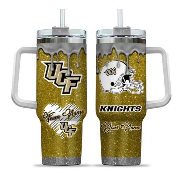 customized ucf knights heart helmet motif gold curved tumbler best selling.webp