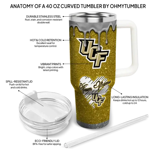 customized ucf knights heart helmet motif gold curved tumbler new arrival.webp