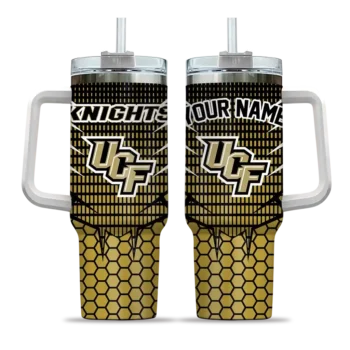 customized ucf knights hex texture gold curved tumbler best selling.webp