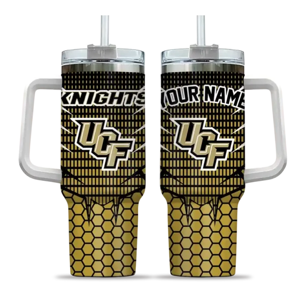 customized ucf knights hex texture gold curved tumbler best selling.webp