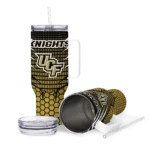 customized ucf knights hex texture gold curved tumbler best selling.webp