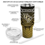 customized ucf knights hex texture gold curved tumbler best selling.webp
