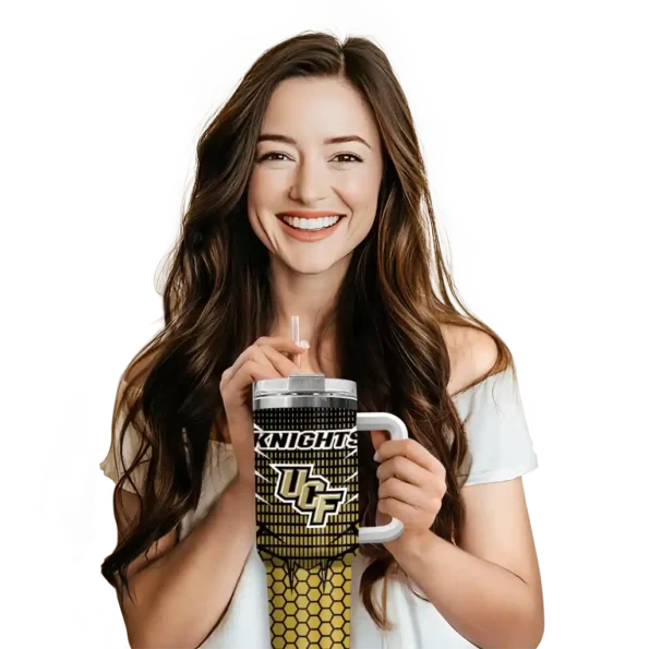 customized ucf knights hex texture gold curved tumbler premium grade.webp