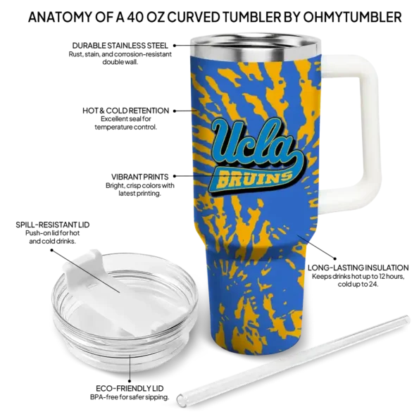 customized ucla bruins burst swirl blue curved tumbler new arrival.webp