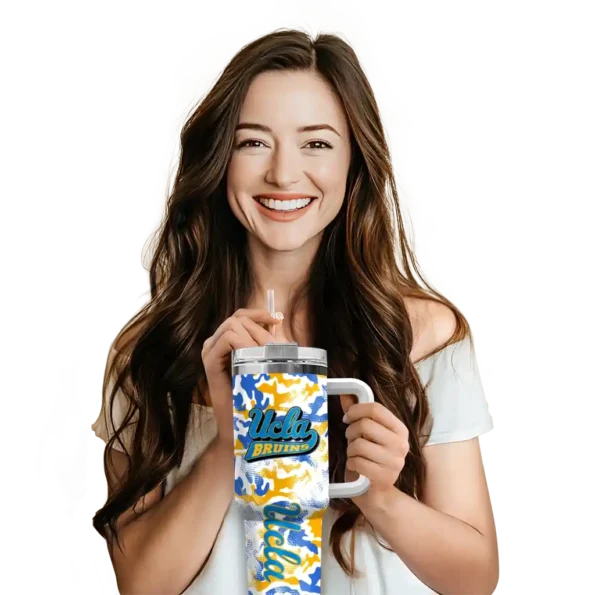 customized ucla bruins camo mashup blue white curved tumbler premium grade.webp