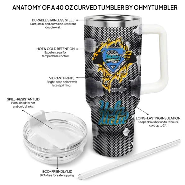customized ucla bruins superman shield blue gray curved tumbler new arrival.webp