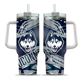customized uconn huskies abstract paths blue curved tumbler best selling.webp