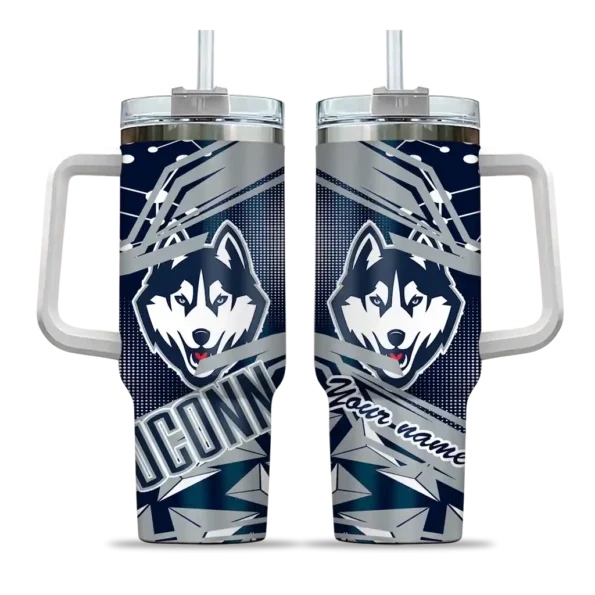 customized uconn huskies abstract paths blue curved tumbler best selling.webp