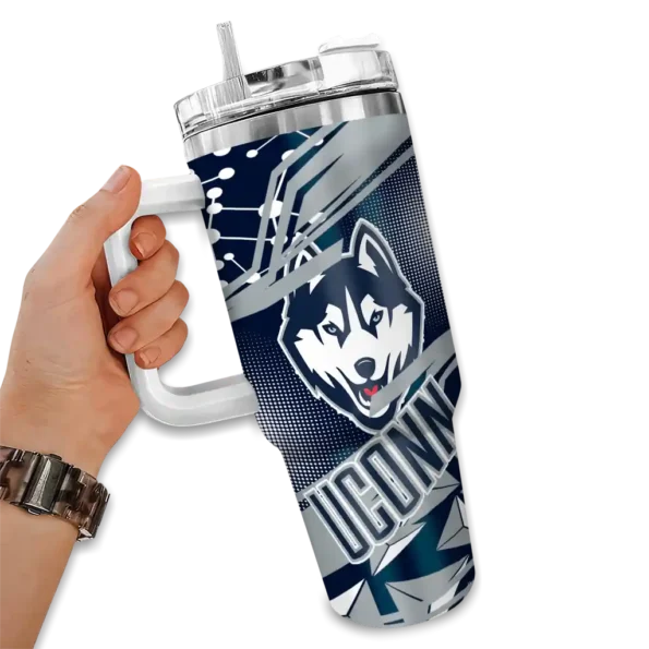customized uconn huskies abstract paths blue curved tumbler fashion forward.webp