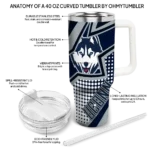customized uconn huskies arrow burst blue curved tumbler best selling.webp