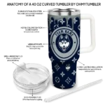 customized uconn huskies bullseye drips blue curved tumbler best selling.webp