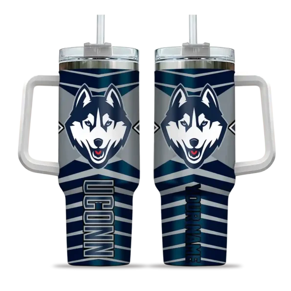 customized uconn huskies chevron layers blue curved tumbler best selling.webp