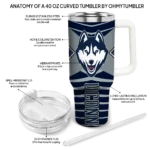 customized uconn huskies chevron layers blue curved tumbler best selling.webp