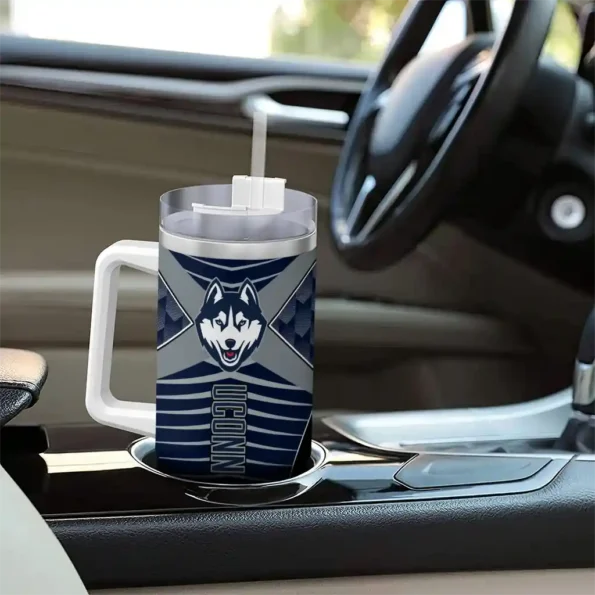 customized uconn huskies chevron layers blue curved tumbler trendy.webp