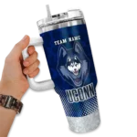 customized uconn huskies geometric prism blue curved tumbler best selling.webp
