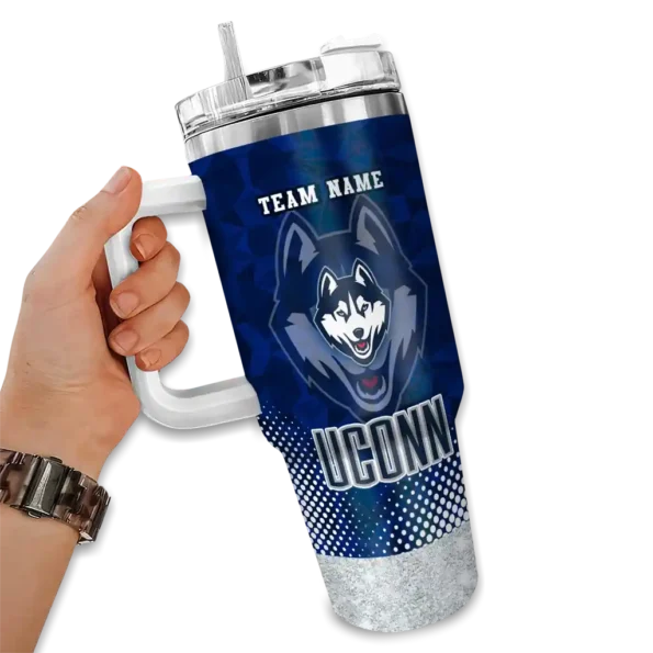 customized uconn huskies geometric prism blue curved tumbler fashion forward.webp