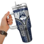 customized uconn huskies leopard zipper blue curved tumbler best selling.webp