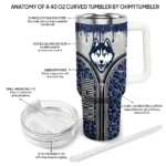 customized uconn huskies leopard zipper blue curved tumbler best selling.webp