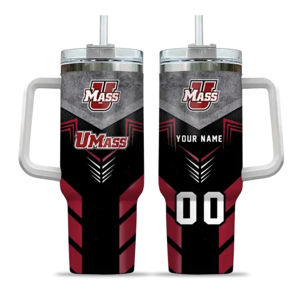 customized umass minutemen arrow armor red black curved tumbler best selling.webp