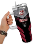customized umass minutemen arrow armor red black curved tumbler best selling.webp