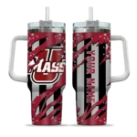customized umass minutemen claw cut red black curved tumbler best selling.webp
