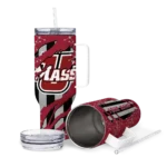 customized umass minutemen claw cut red black curved tumbler best selling.webp
