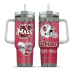 customized umass minutemen heart helmet motif red curved tumbler best selling.webp