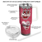 customized umass minutemen heart helmet motif red curved tumbler best selling.webp