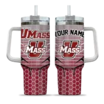 customized umass minutemen hex texture red curved tumbler best selling.webp