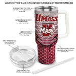 customized umass minutemen hex texture red curved tumbler best selling.webp