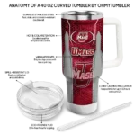 customized umass minutemen hexagon armor red curved tumbler best selling.webp