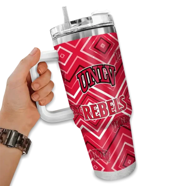 customized unlv rebels bold diamonds red curved tumbler fashion forward.webp