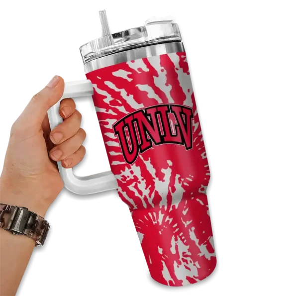 customized unlv rebels burst swirl red curved tumbler fashion forward.webp