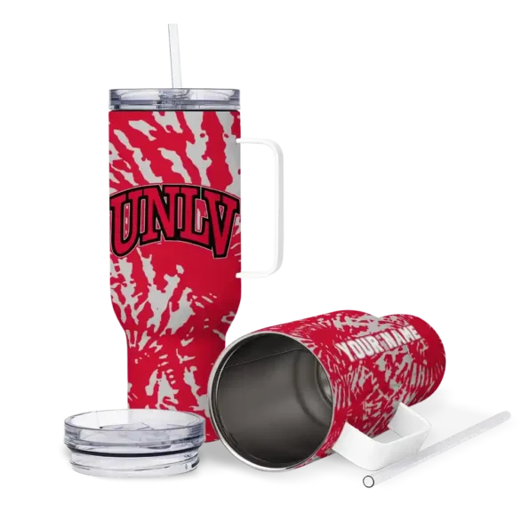 customized unlv rebels burst swirl red curved tumbler high quality.webp