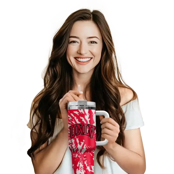 customized unlv rebels burst swirl red curved tumbler premium grade.webp
