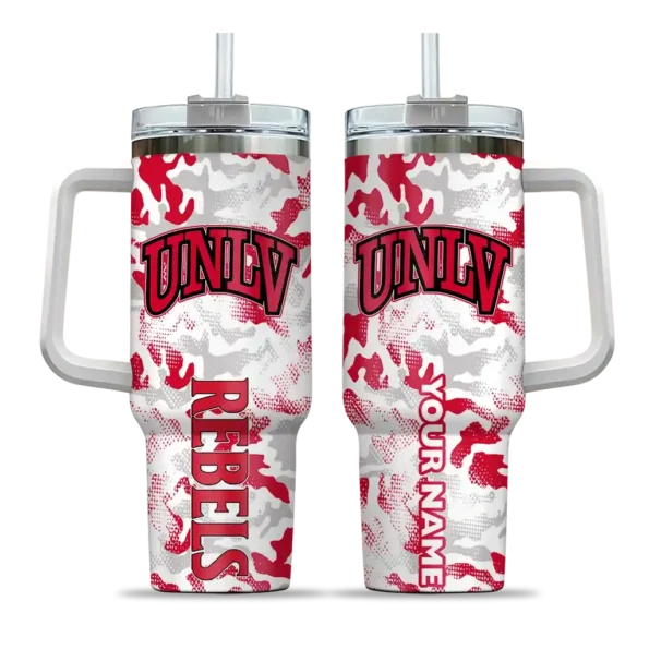 customized unlv rebels camo mashup red white curved tumbler best selling.webp