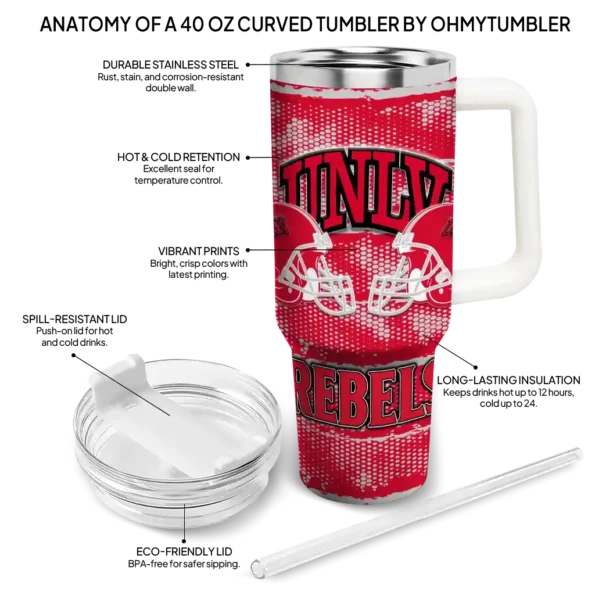 customized unlv rebels honey streaks red curved tumbler new arrival.webp