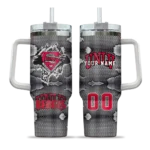 customized unlv rebels superman shield red gray curved tumbler best selling.webp