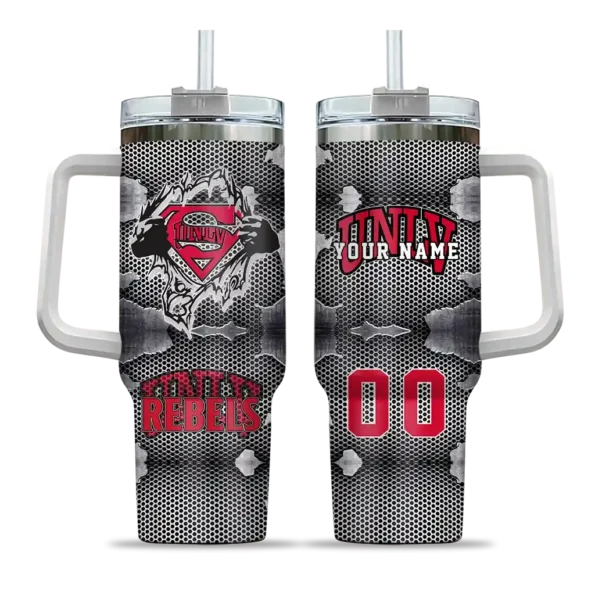 customized unlv rebels superman shield red gray curved tumbler best selling.webp