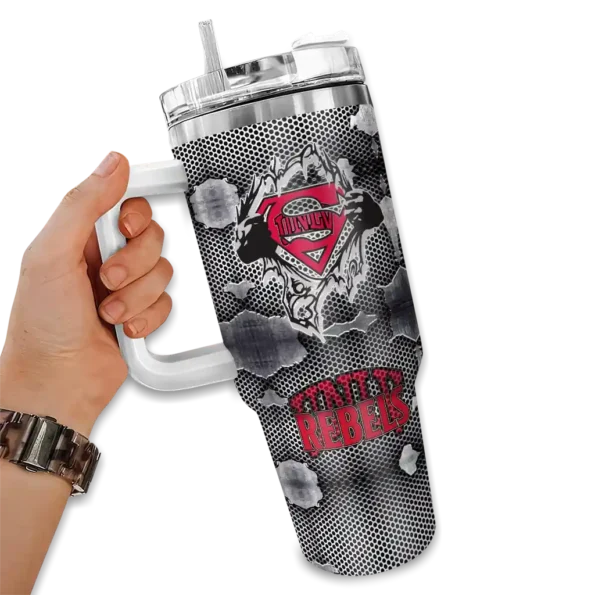 customized unlv rebels superman shield red gray curved tumbler fashion forward.webp