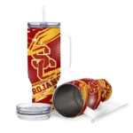 customized usc trojans abstract paths red curved tumbler best selling.webp