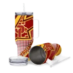 customized usc trojans arrow burst red curved tumbler best selling.webp