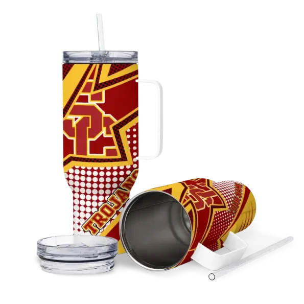 customized usc trojans arrow burst red curved tumbler high quality.webp