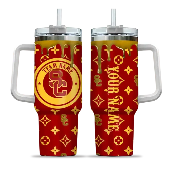 customized usc trojans bullseye drips red curved tumbler best selling.webp