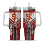 customized usc trojans leopard zipper red curved tumbler best selling.webp
