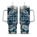 customized utah state aggies abstract paths navy curved tumbler best selling.webp