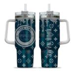 customized utah state aggies bullseye drips navy curved tumbler best selling.webp