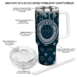 customized utah state aggies bullseye drips navy curved tumbler best selling.webp
