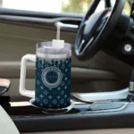 customized utah state aggies bullseye drips navy curved tumbler best selling.webp