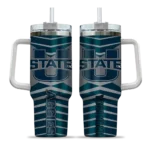 customized utah state aggies chevron layers navy curved tumbler best selling.webp